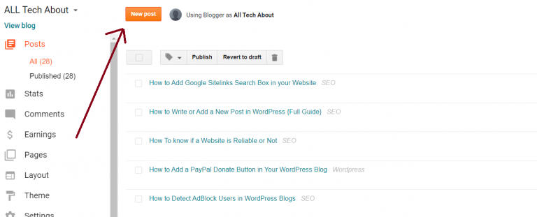 How To Create a New Post On Blogger