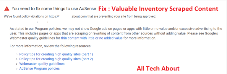 Fix Valuable Inventory Scraped Content